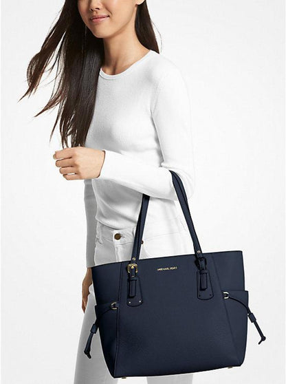 Voyager Small Pebbled Leather Tote Bag