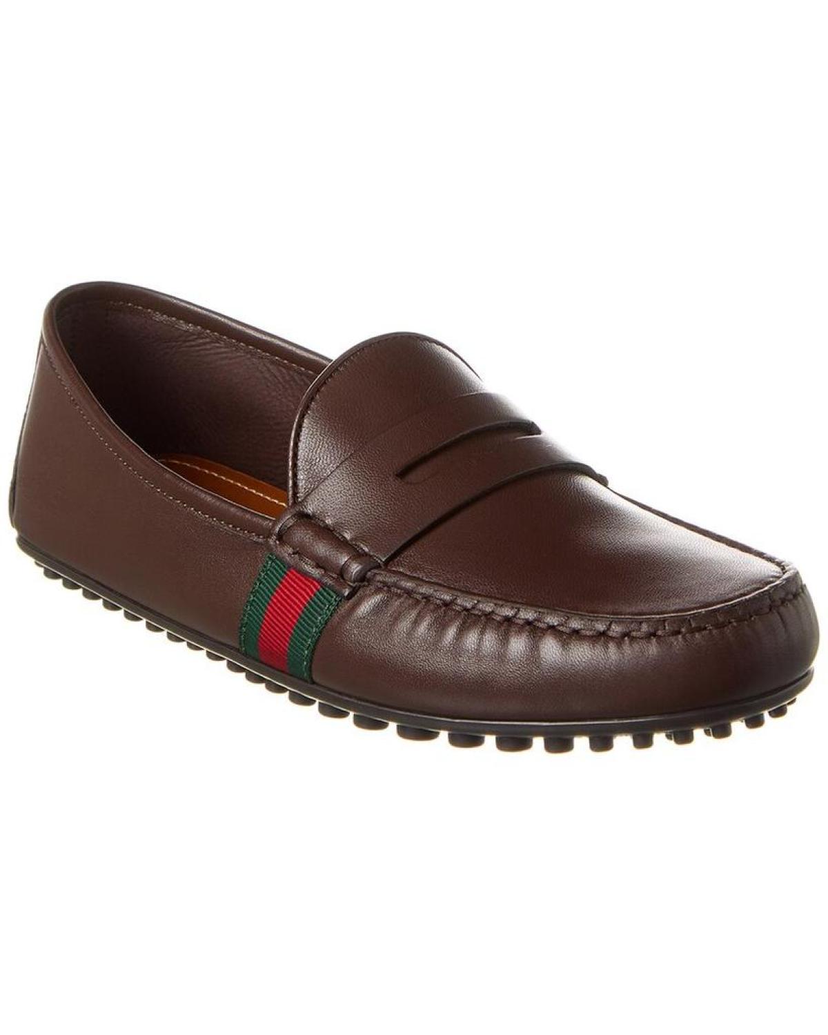 Gucci Web Leather Driver