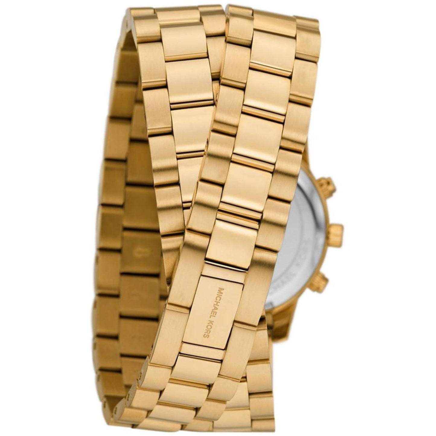 Women's Runway Chronograph Gold-Tone Stainless Steel Double Wrap Bracelet Watch 34mm