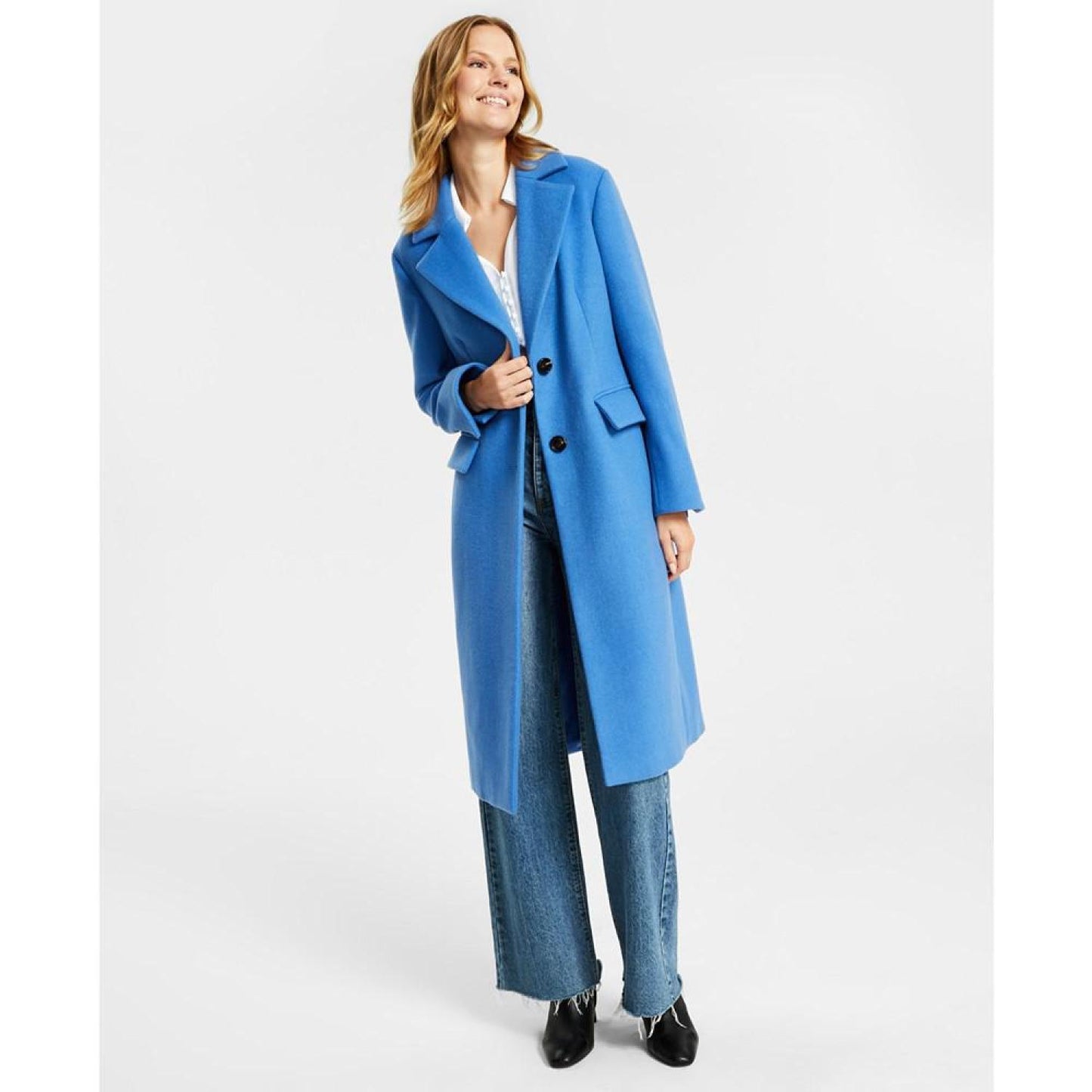 Women's Single-Breasted Wool Blend Coat, Created for Macy's