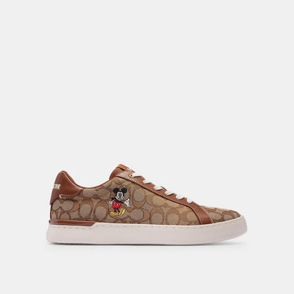 Coach Outlet Disney X Coach Clip Low Top Sneaker In Signature Jacquard With Mickey Mouse