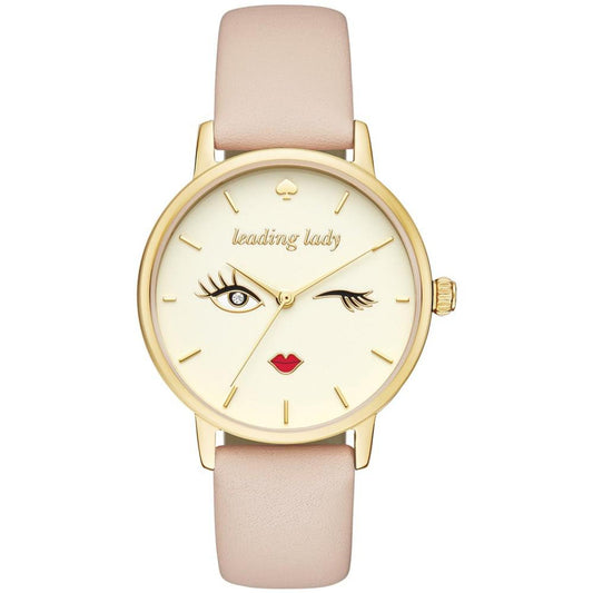 Women's Metro Winking Eye Three-Hand Vachetta Leather Watch 34mm