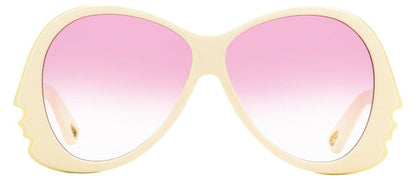 Chloe Women's Butterfly Sunglasses CE763S 103 Ivory 59mm