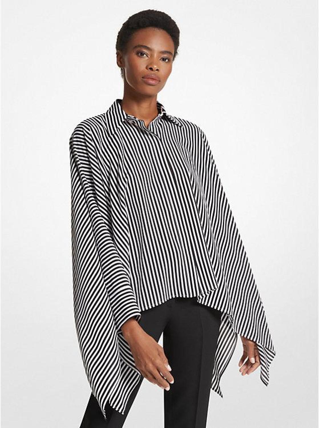 Striped Organic Silk Crepe De Chine Shirt