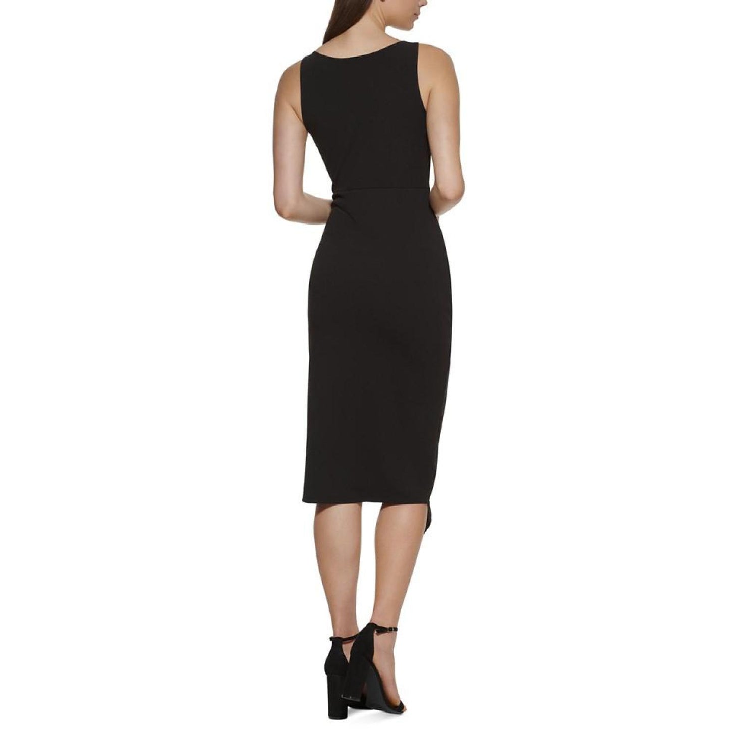 Twist-Front Scuba-Crepe Sheath Dress