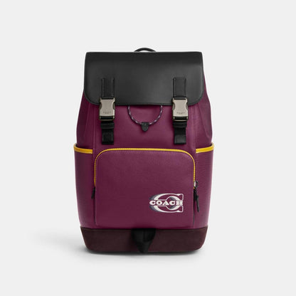 Coach Outlet Track Backpack In Colorblock With Coach Stamp