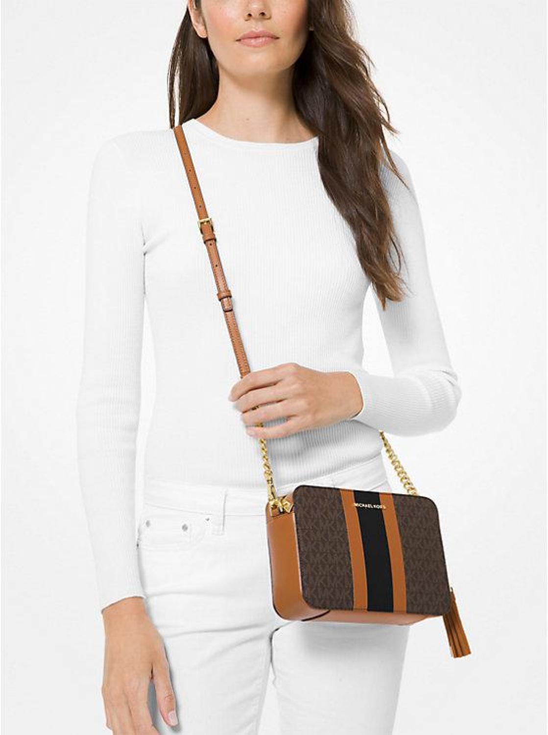 Ginny Medium Logo Stripe Crossbody Bag