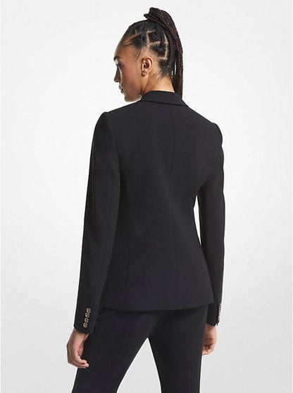 Crepe Double-Breasted Blazer