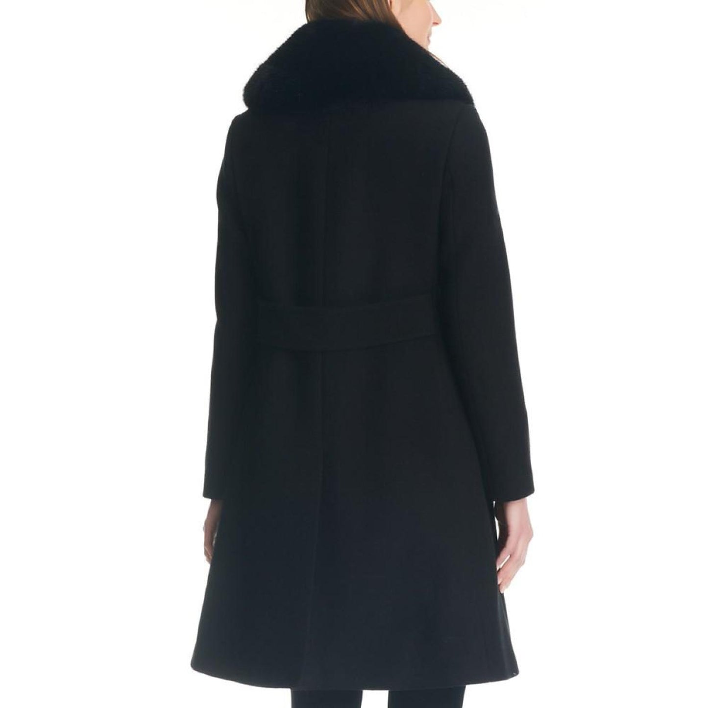 Women's Faux-Fur-Collar Walker Coat