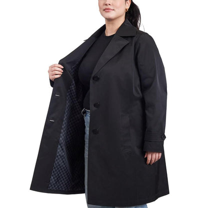 Women's Plus Size Single-Breasted Reefer Trench Coat, Created for Macy's