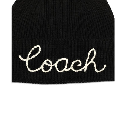 Women's Script Logo Pom Pom Beanie