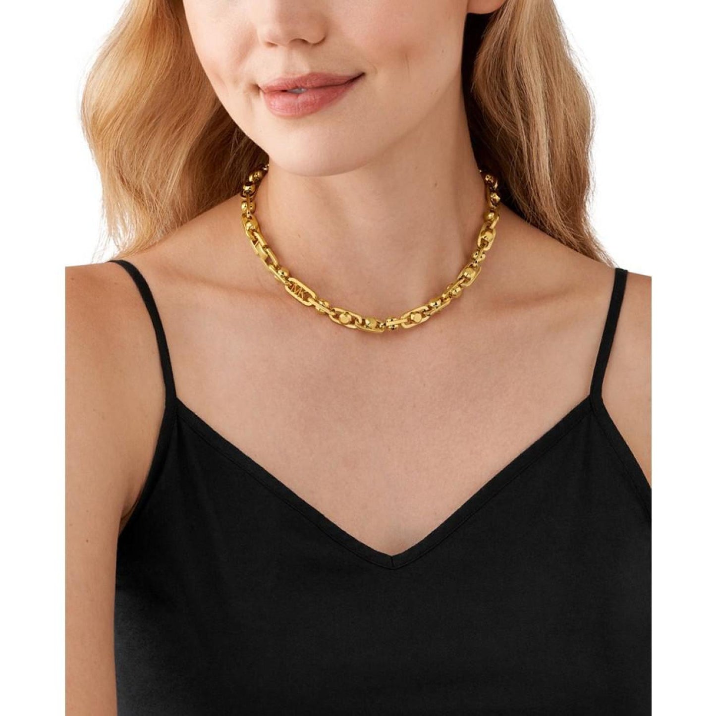 Gold-Tone or Silver-Tone Astor Link Chain Necklace