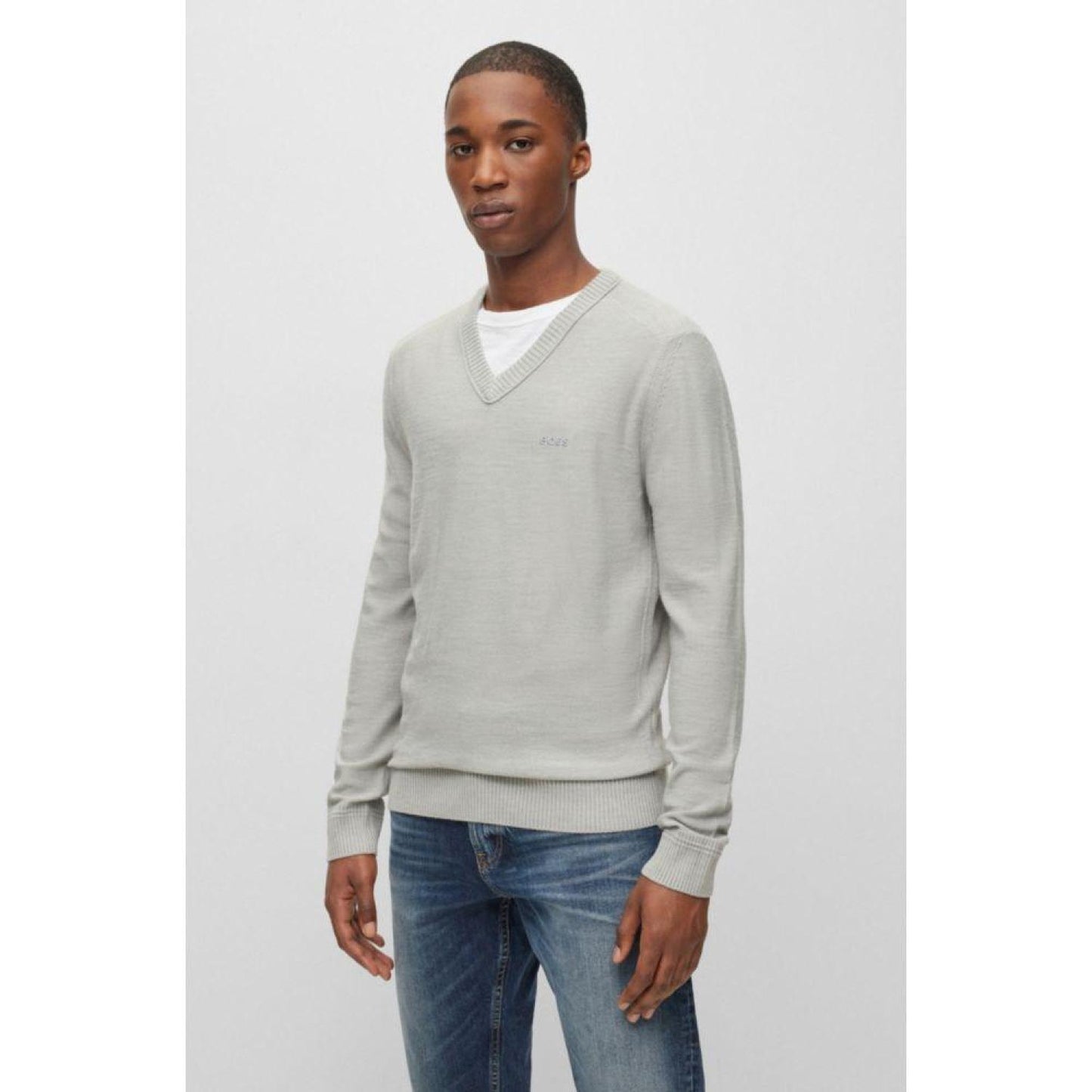 Wool-blend regular-fit sweater with logo detail