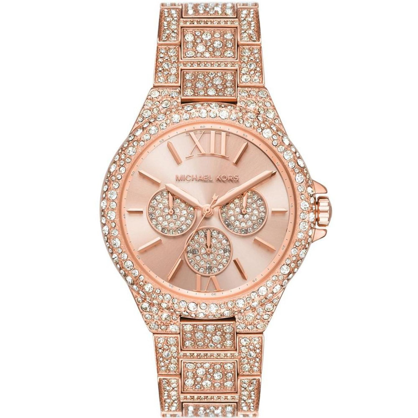 Women's Camille Multifunction Rose Gold-Tone Stainless Steel Pave Bracelet Watch 42mm