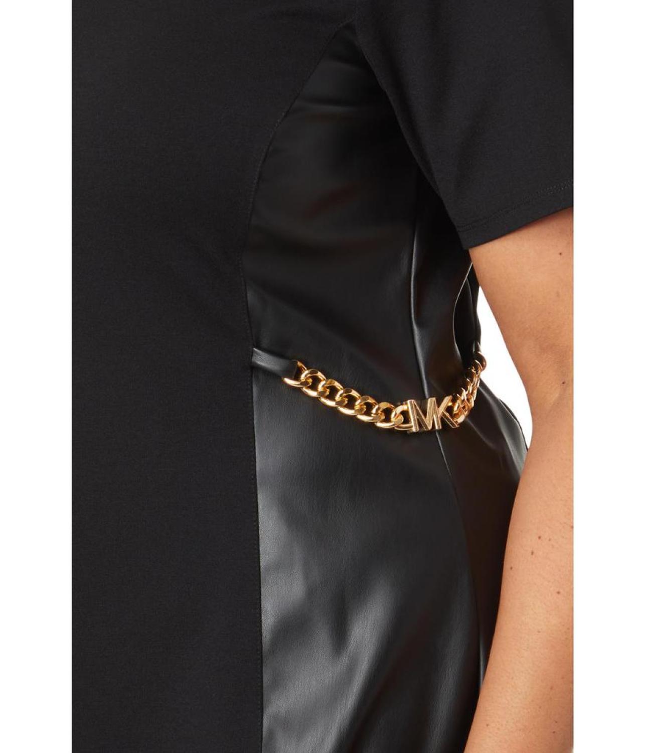 Plus Size Leather Chain Dress