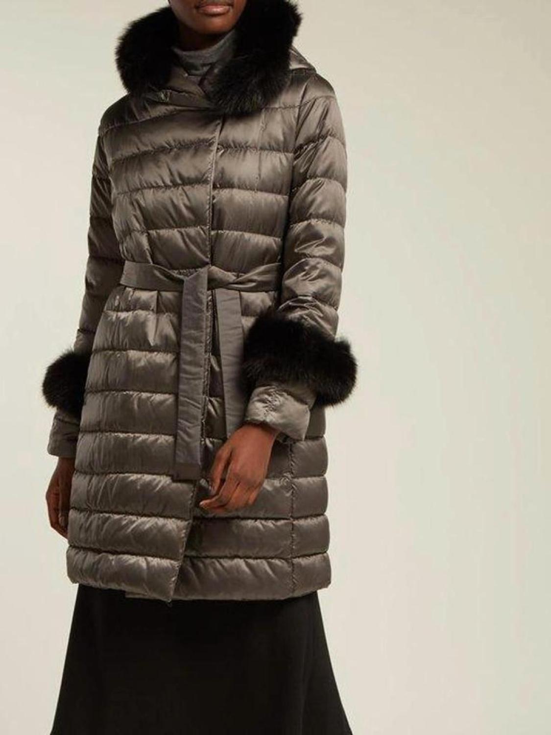 Novefla Reversible Down Coat In Dark Grey