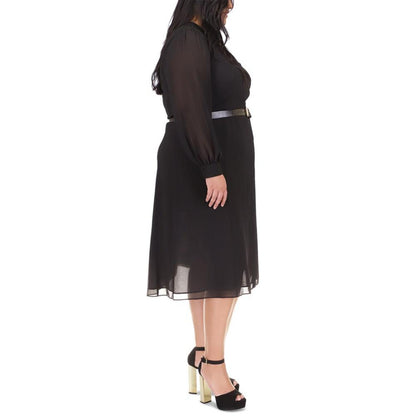 Plus Size Belted Button-Up Kate Dress