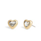 Faux Stone Heart Stud Earrings