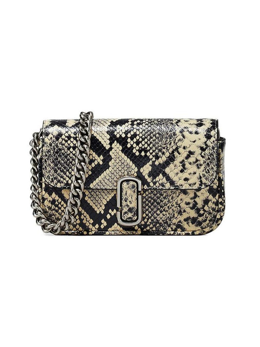 The Snake-Embossed Leather J Marc Mini Shoulder Bag