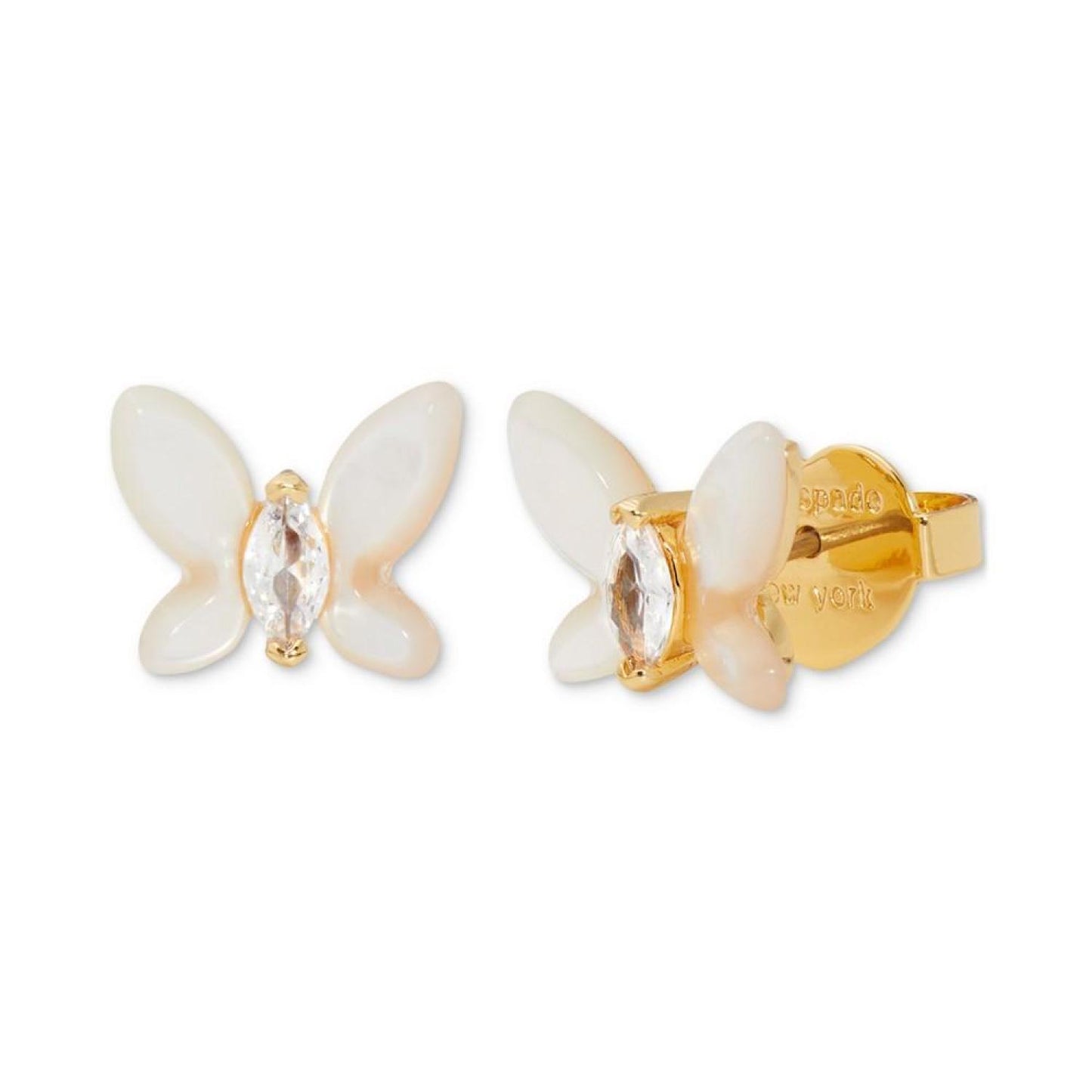 Gold-Tone Cubic Zirconia & Colored Butterfly Mini Stud Earrings