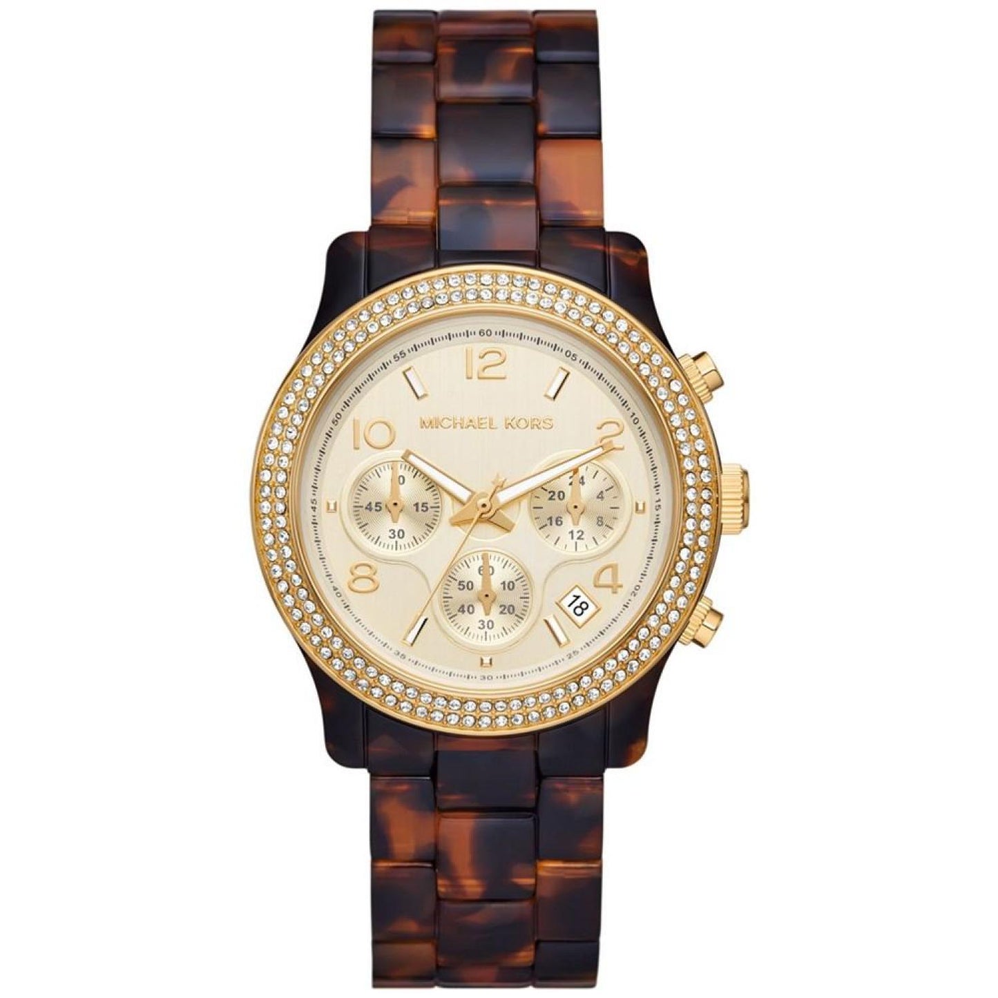 Women's Runway Chronograph Tortoise Acetate Watch 38mm