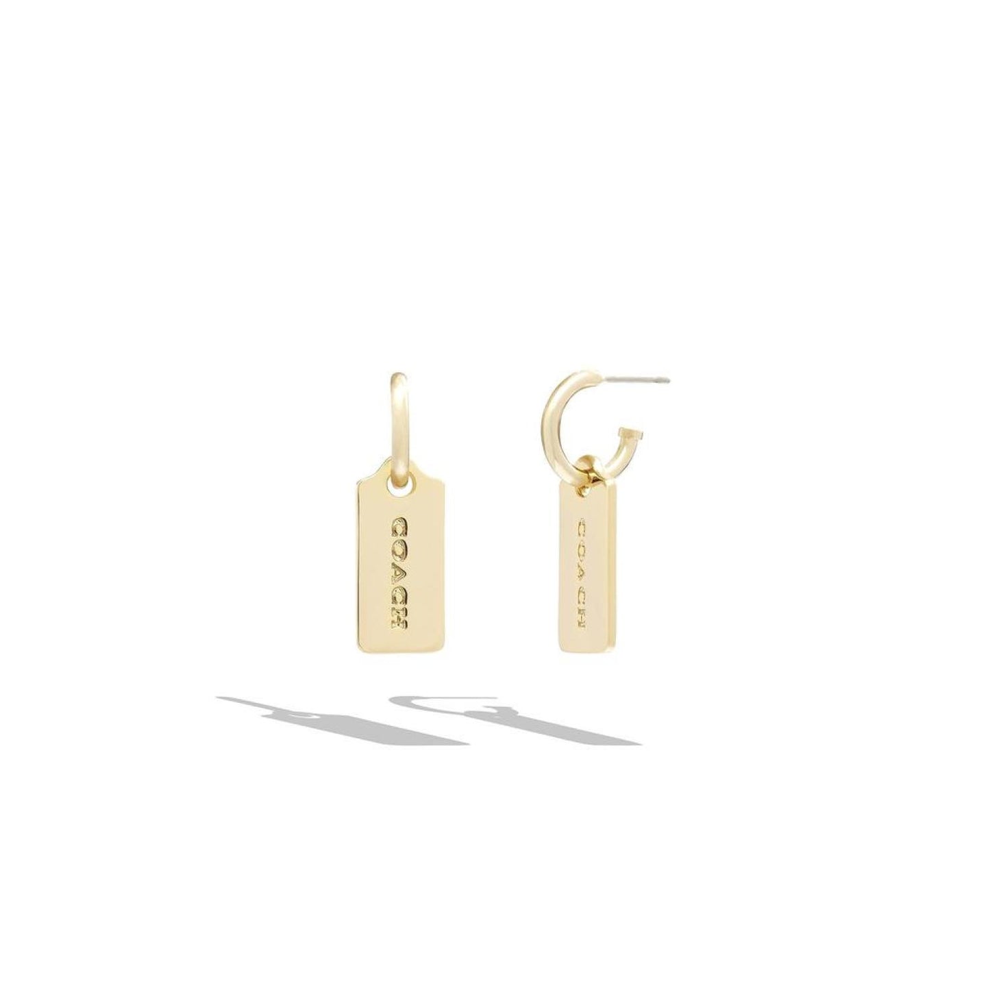 Iconic Signature Tag Huggie Earrings