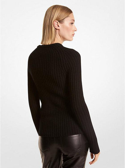 Ribbed Stretch Cashmere Sweater