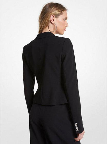 Cropped Crepe Blazer