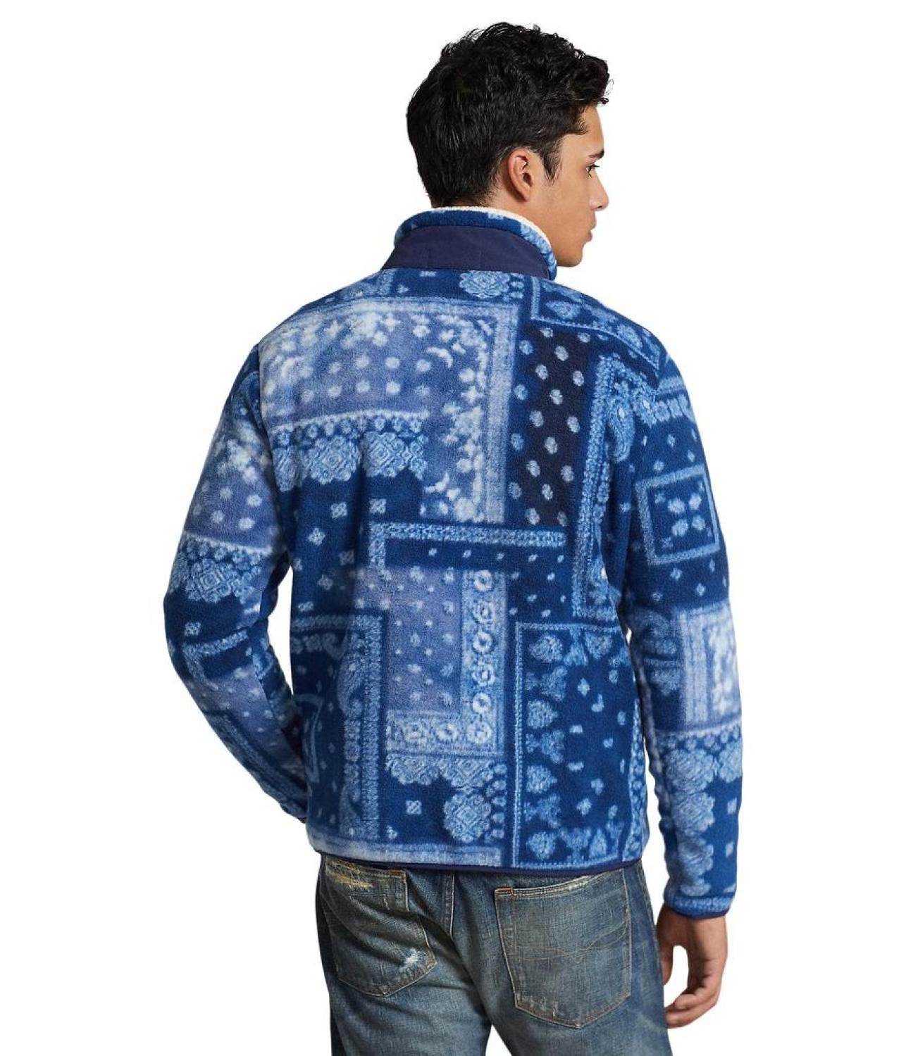 Bandanna Patchwork-Print Fleece Pullover