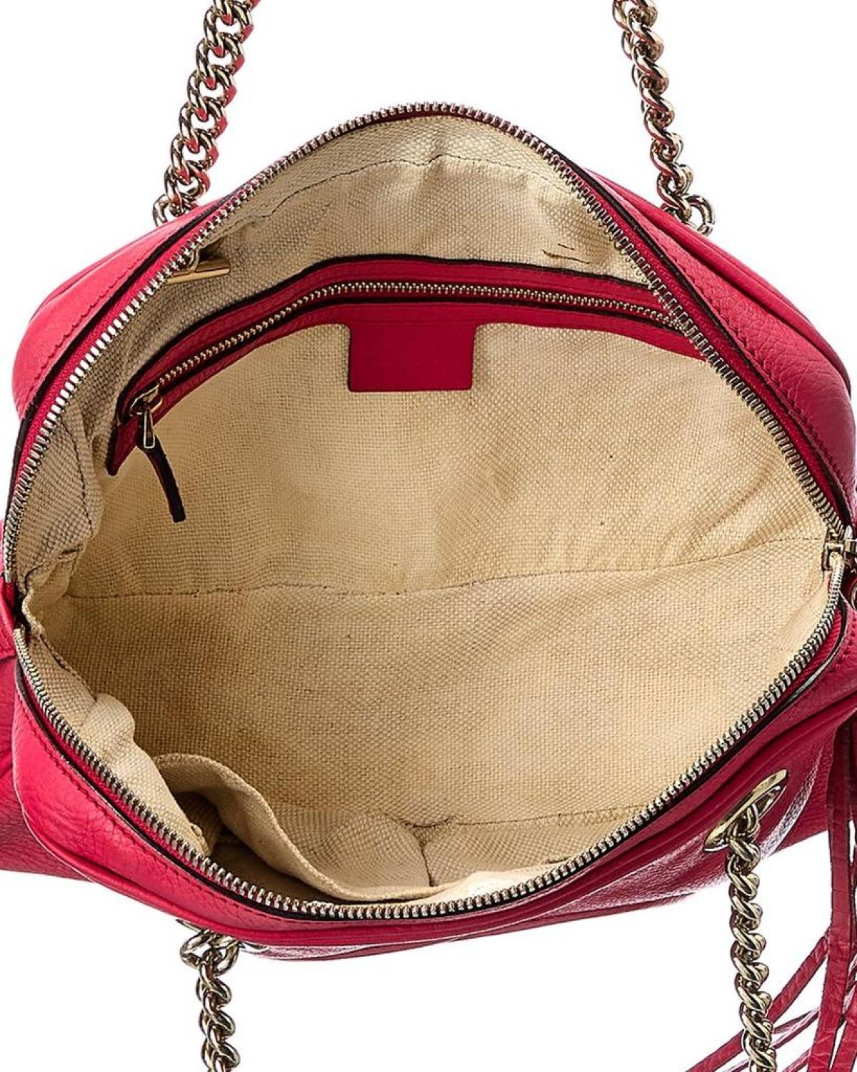 Gucci Red GG Canvas & Leather Chain Soho Tote (Authentic Pre-Owned)