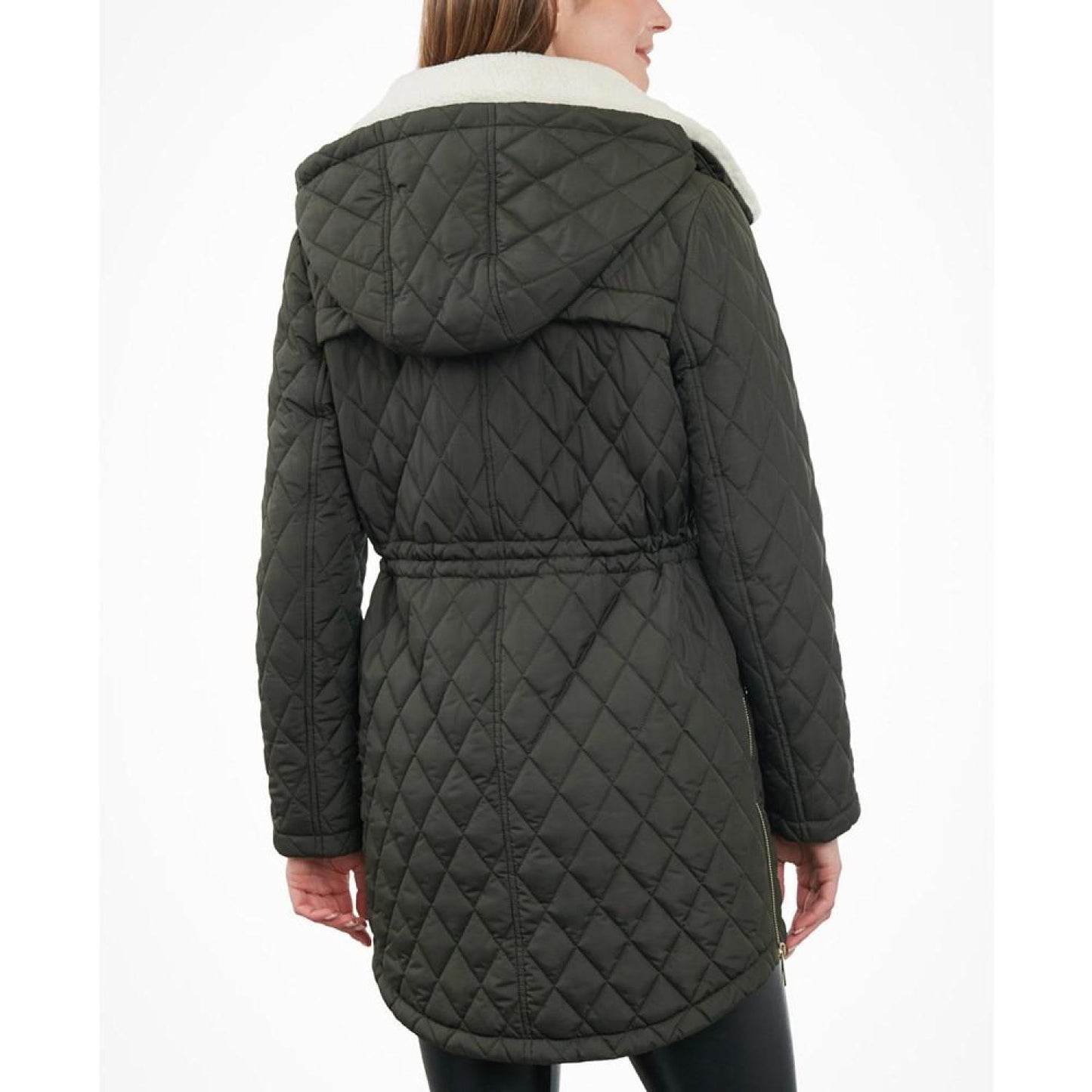 Women's Faux-Fur-Collar Quilted Coat