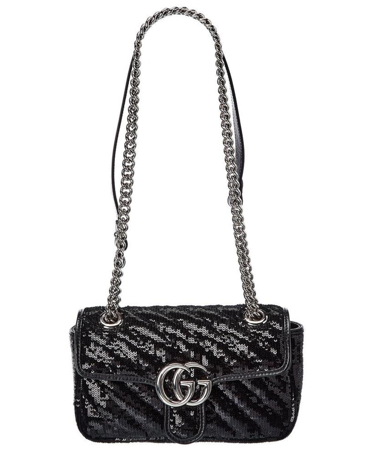 Gg Marmont Mini Sequin Shoulder Bag