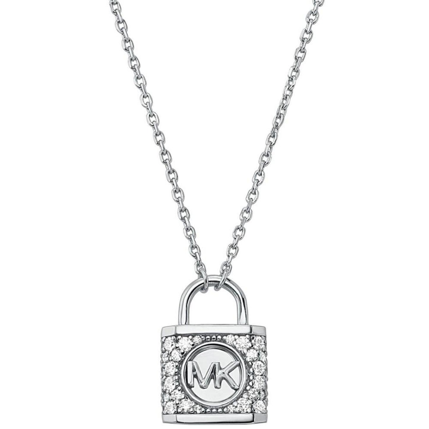 Pave Lock Pendant Necklace