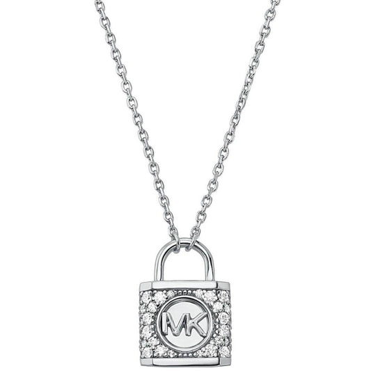 Pave Lock Pendant Necklace