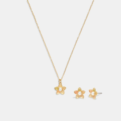 Coach Outlet Wildflower Earrings And Necklace Set