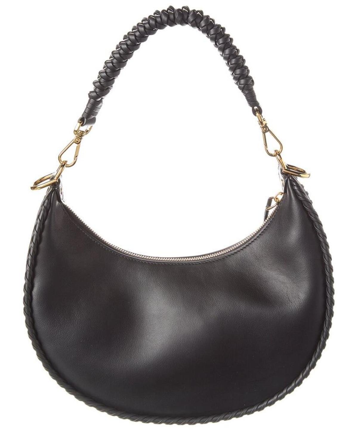 FENDI Fendigraphy Small Leather Hobo Bag