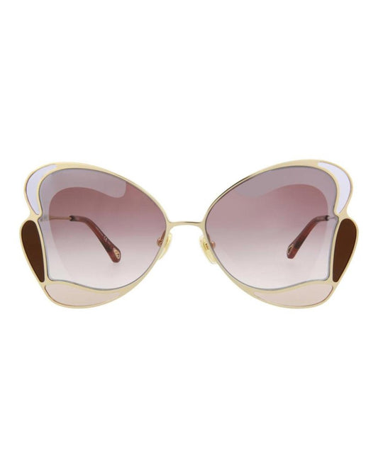 Chloe Cat Eye-Frame Metal Sunglasses