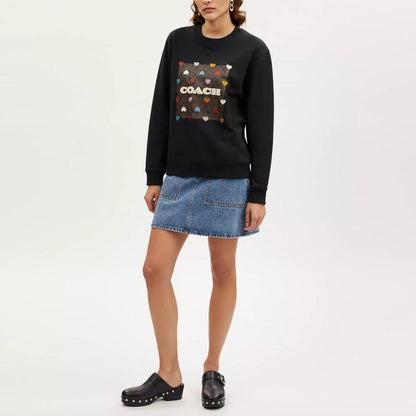 Coach Outlet Rainbow Heart Signature Crewneck