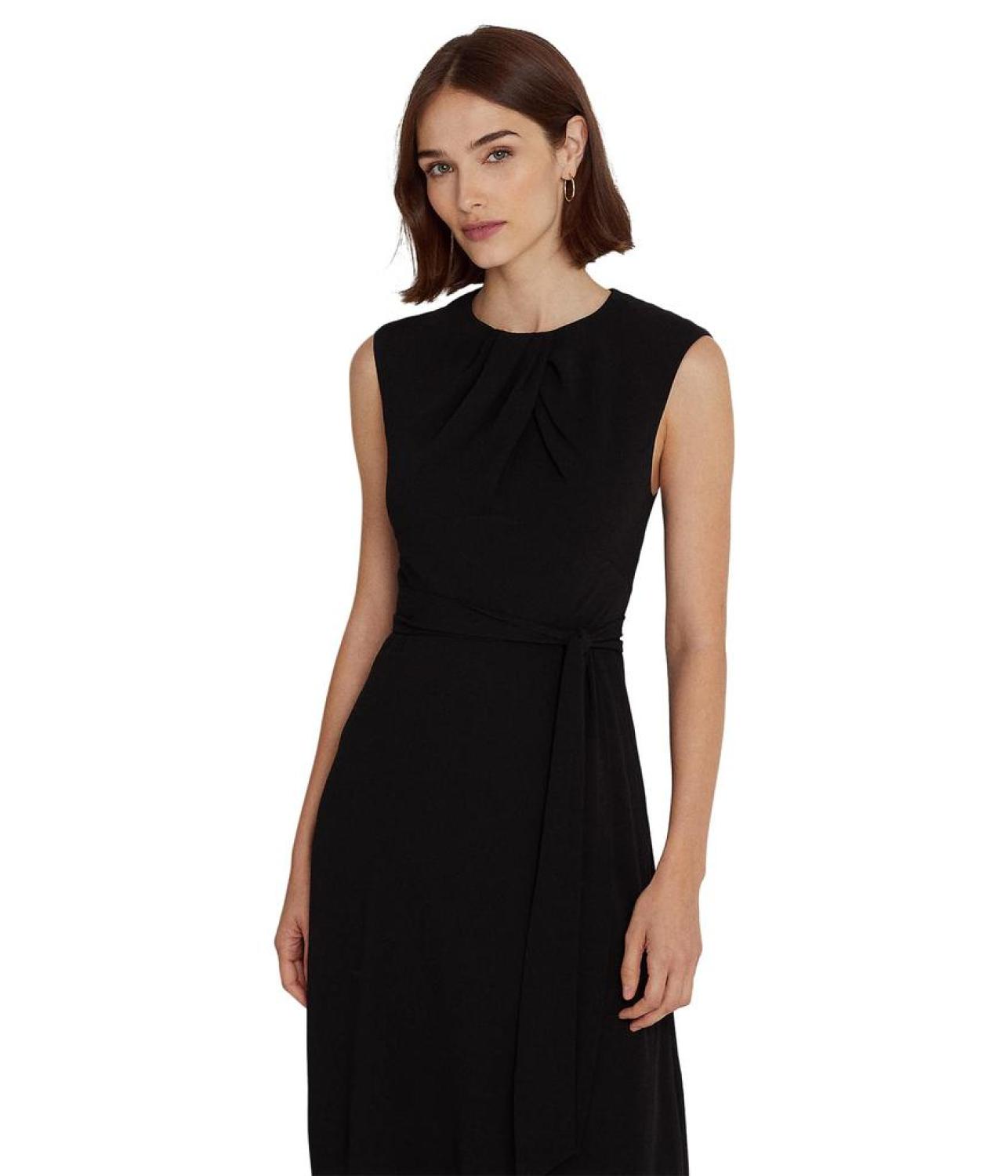 Bubble Crepe Cap Sleeve Dress