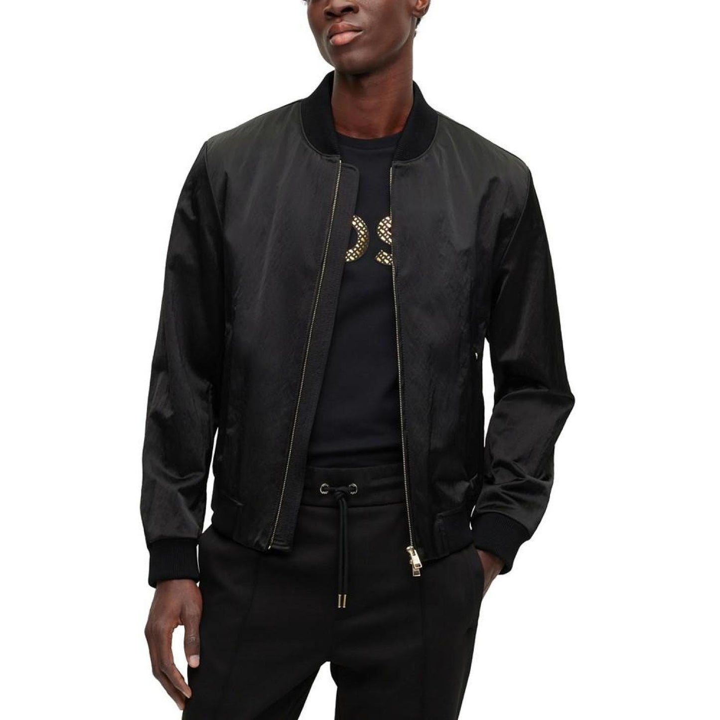 Men's Slim-Fit Zip-Up Soft Satin Jacket