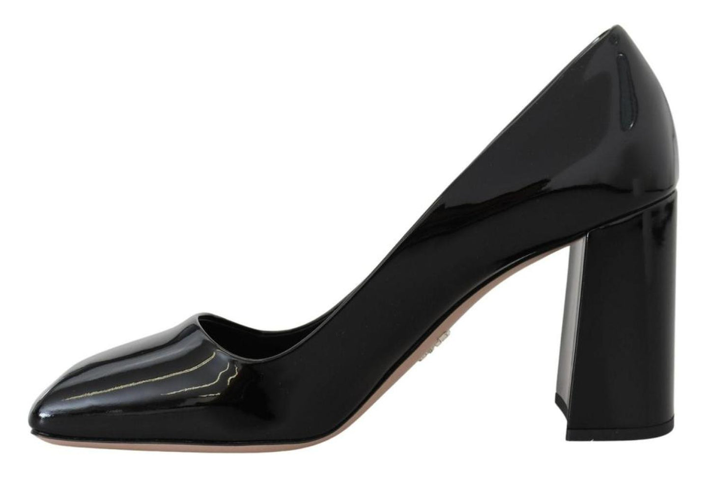 Prada Patent Leather Block Classic Heels Women's Pumps