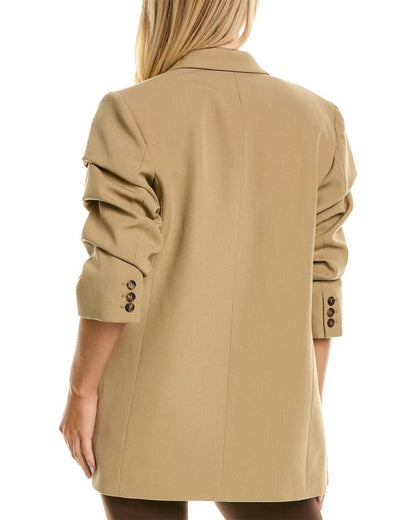 Michael Kors Ruched Sleeve Wool Jacket