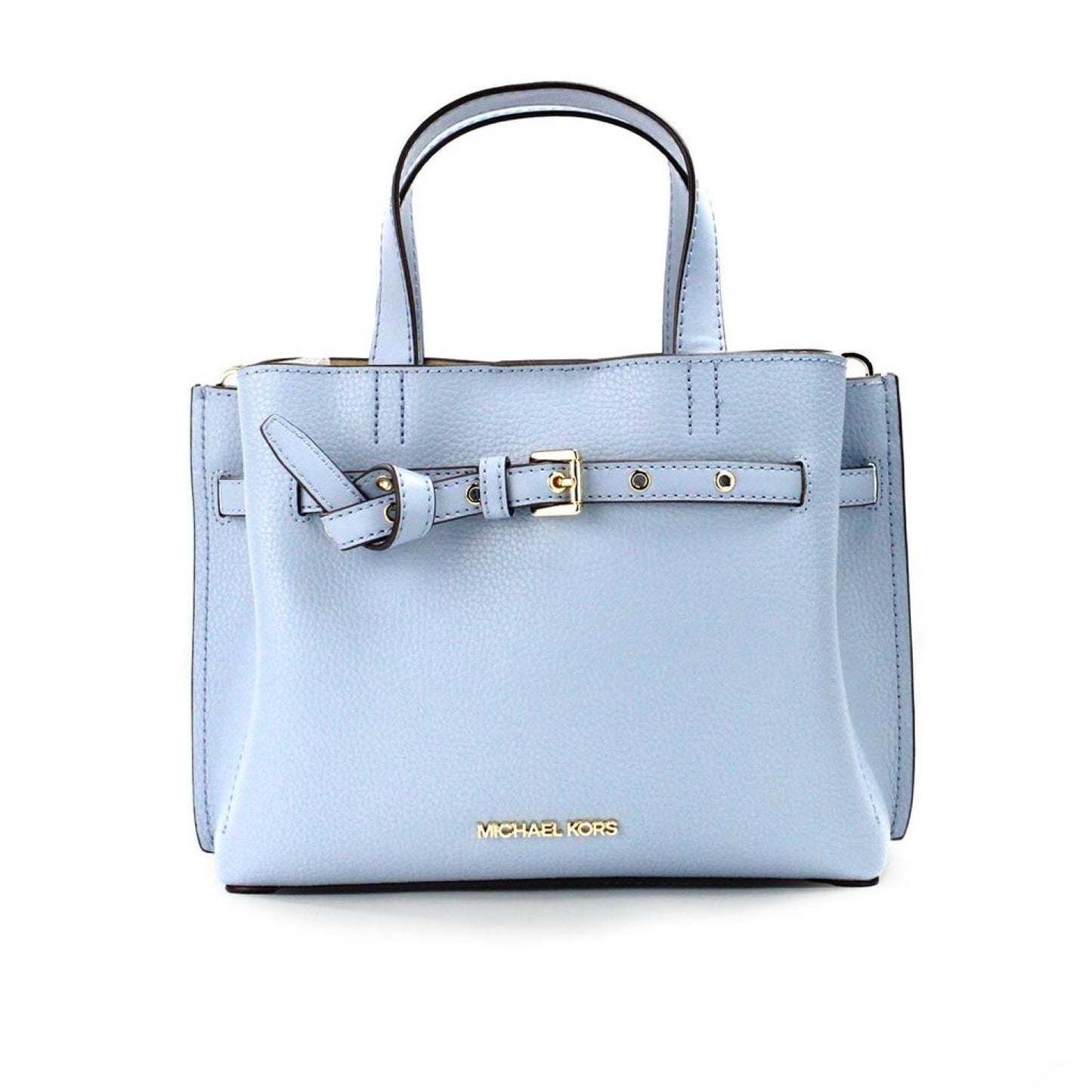 Michael Kors Emilia Small blue Pebbled Leather Satchel Crossbody Women's Bag