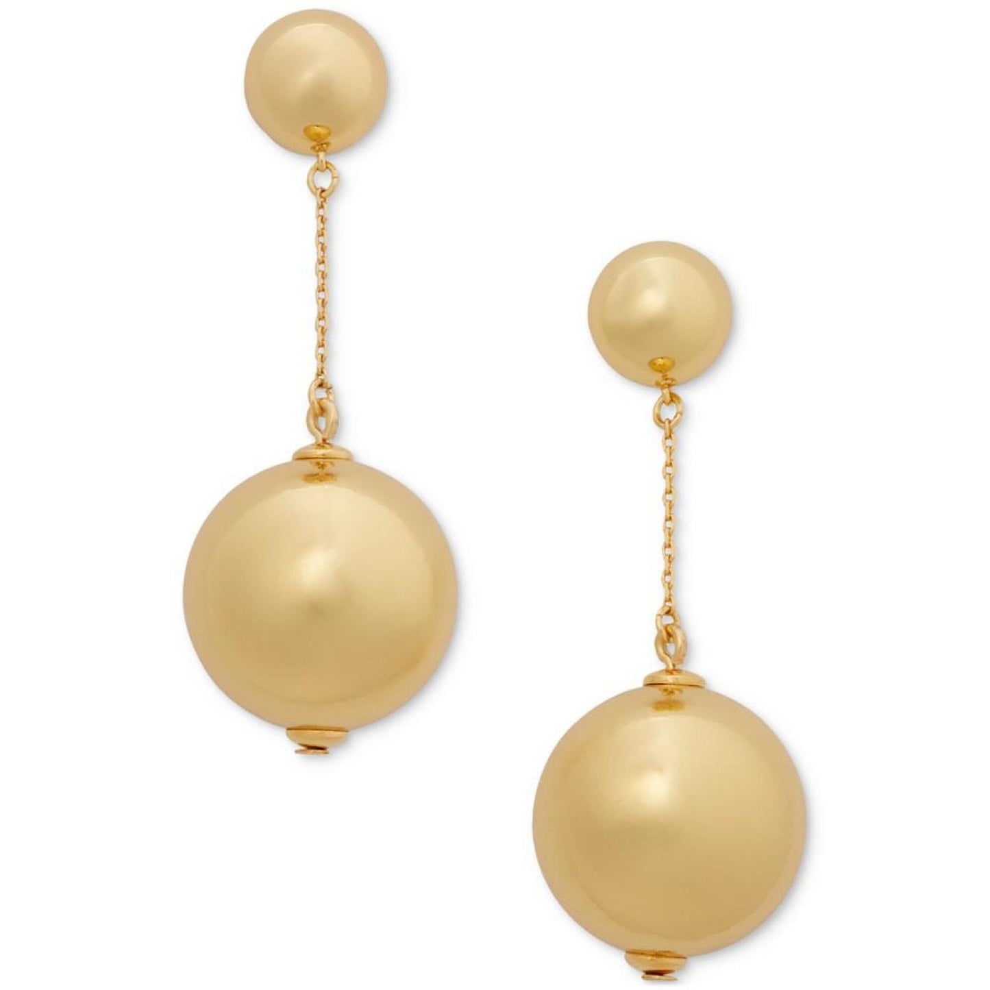 Gold-Tone Color Bead & Chain Linear Drop Earrings