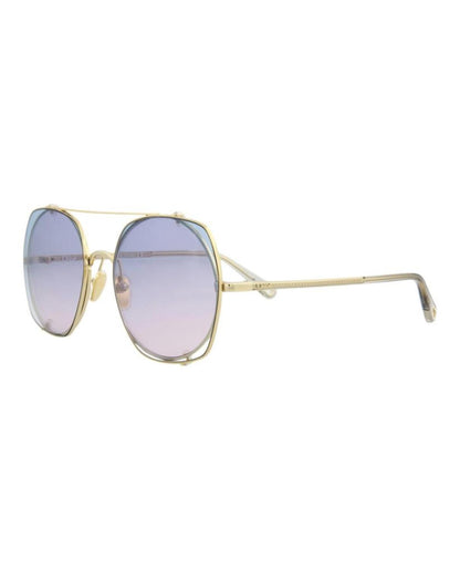 Square-Frame Metal Sunglasses