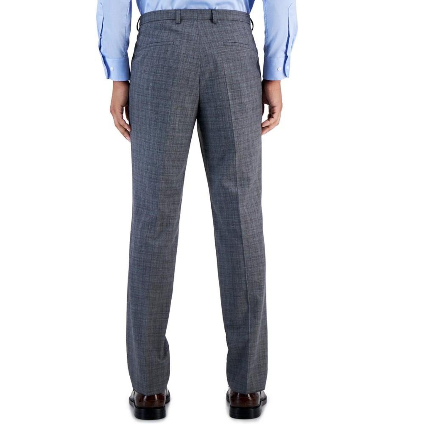 Men's Wool Blend Modern-Fit Check Suit Separate Pant