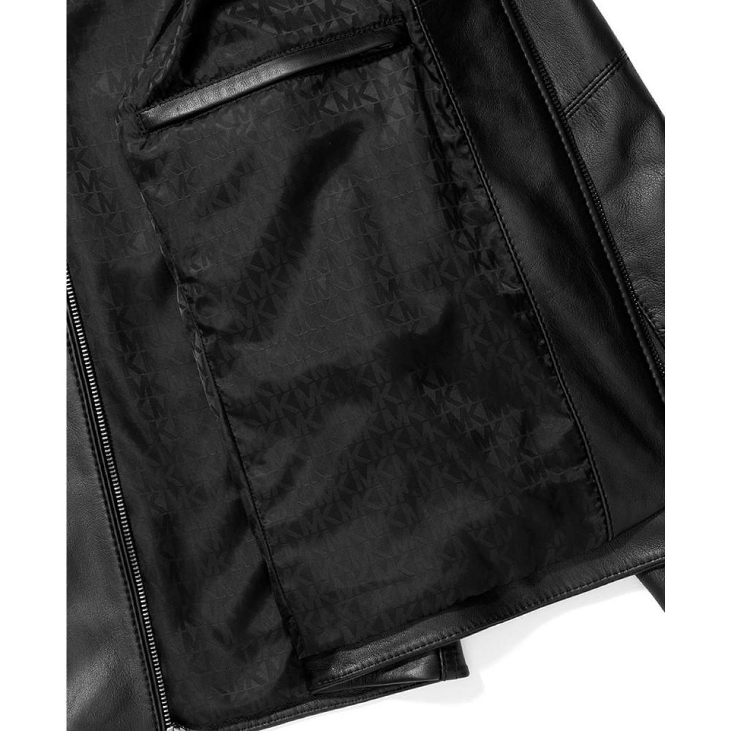 Men's Leather Racer Jacket, Created for Macy's