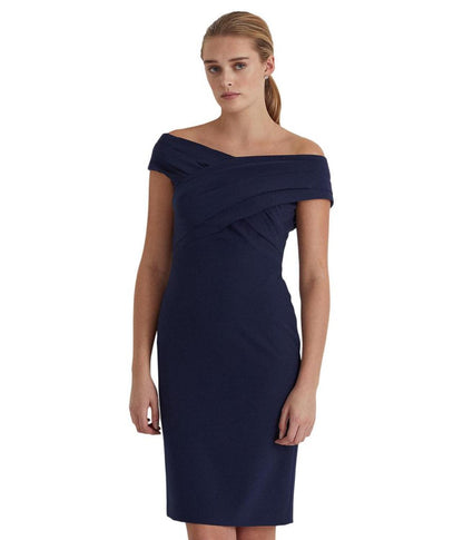 Crepe Off-the-Shoulder Cocktail Dress