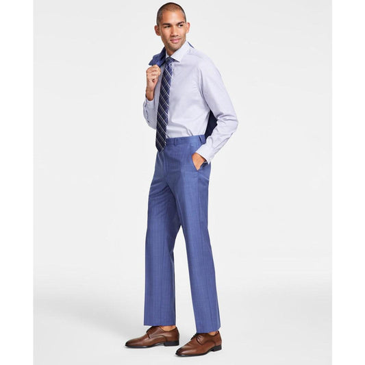 Men's Classic-Fit Pinstripe Wool Stretch Suit Pants