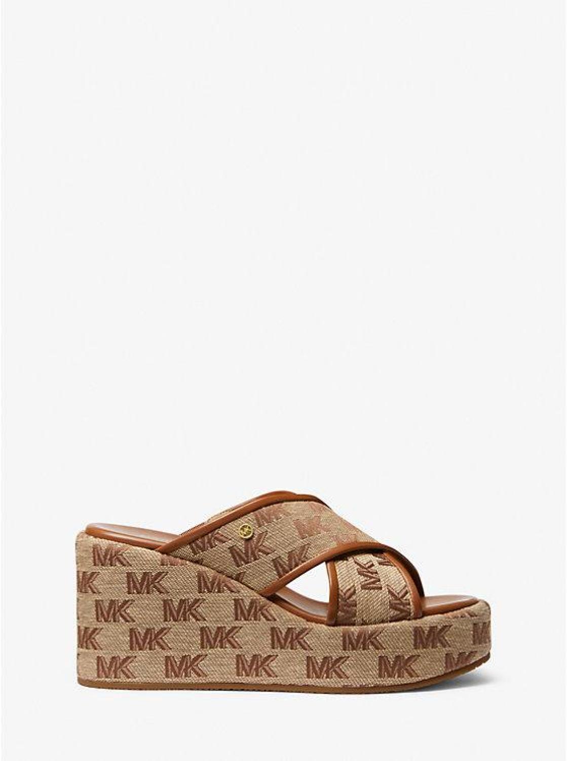 Cary Logo Jacquard Platform Sandal